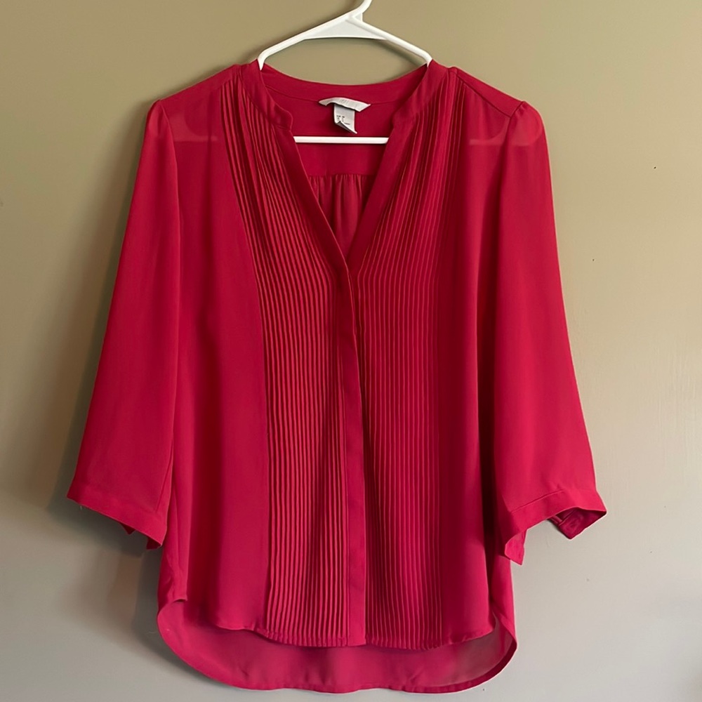 H&M | Magenta 3/4 Sleeve Blouse | size 6